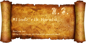 Mlinárik Harald névjegykártya